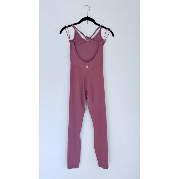 NWOT Lululemon Women's Align Cross Back 25" Bodysuit in Washed Mauve Size 2 - Picture 7 of 12